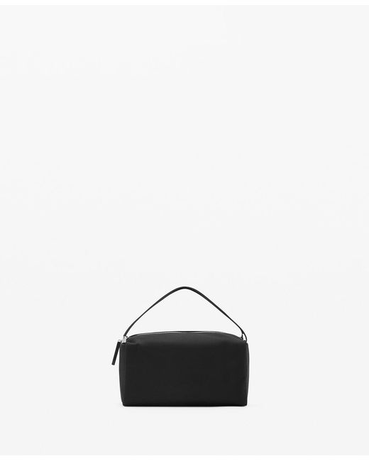 Mango Black Double Straps Nylon Handbag