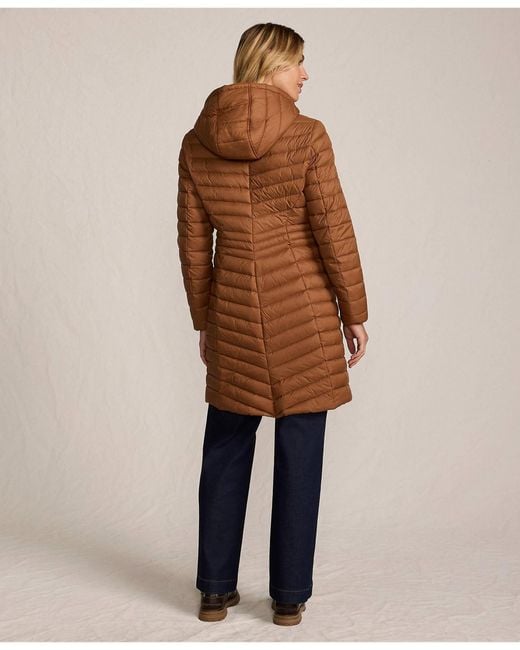 Lands' End Brown Petite Wanderweight Packable Down Coat