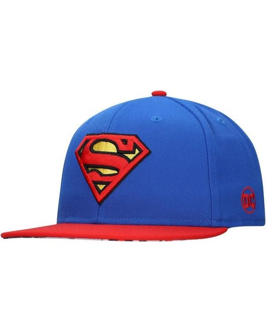 Lids Blue And Superman Comic Under Visor Snapback Hat