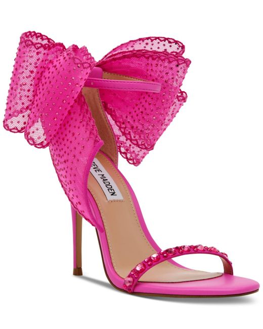Steve Madden Benni Embellished Bow Dress Sandals in Pink | Lyst