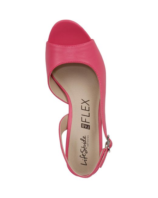LifeStride Pink Teller 2 Slingback Peep Toe Pumps