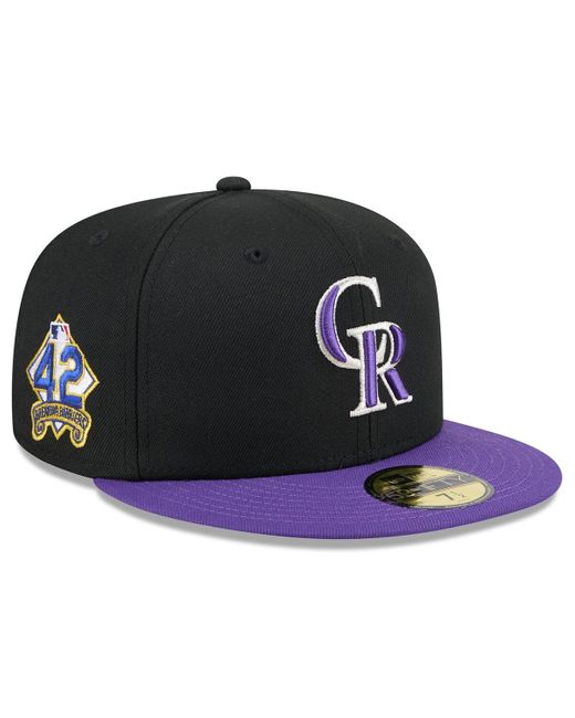 KTZ Black Colorado Rockies 2025 Jackie Robinson Day 59fifty Fitted Hat for men