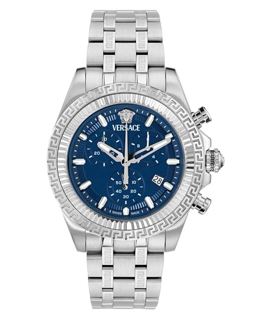 Versace Gray Swiss Chronograph Fornax Bracelet Watch 43mm for men