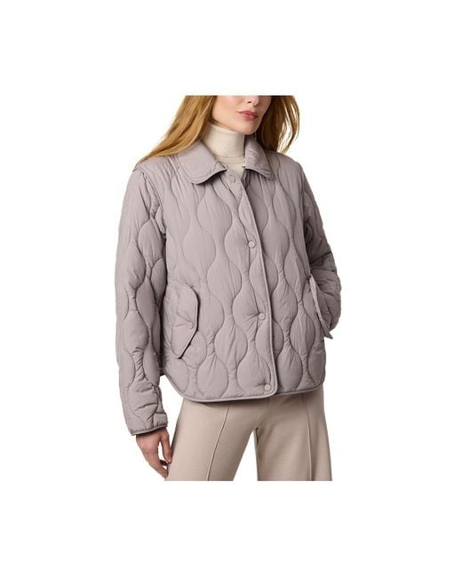Bernardo Brown Collared Quilted Jacket