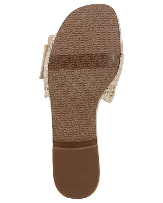 Sam Edelman White Bambi Raffia Buckle Slide Sandals
