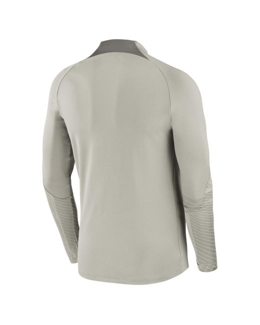 Nike Gray Paris Saint-germain Strike Drill 2023/24 Performance Quarter-zip Long Sleeve Top for men