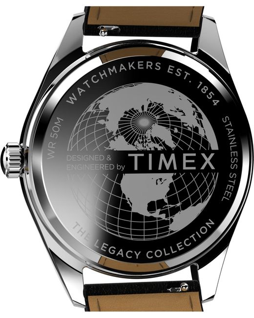 Timex Black Analog Leather Strap Watch for men