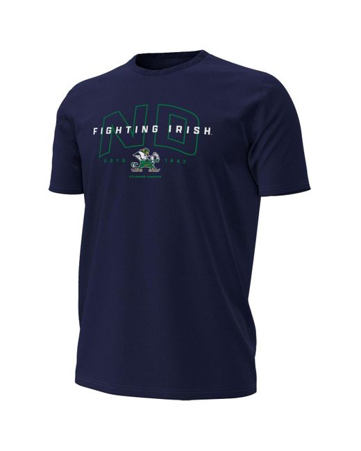 Under Armour Blue Notre Dame Fighting Irish Overlay Performance T-shirt for men