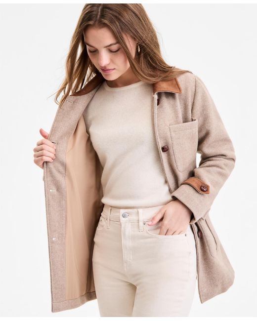 Steve Madden Natural Belted Single-breasted Jacket