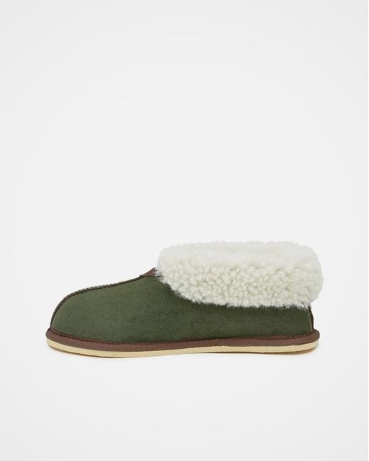 Celtic & Co. Green Ladies' Shearling Bootee Slippers