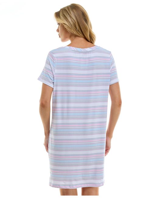 Roudelain Blue Printed Short-sleeve Sleepshirt