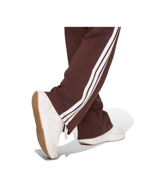 Adidas Brown Essentials 3-stripes Open Hem Pants