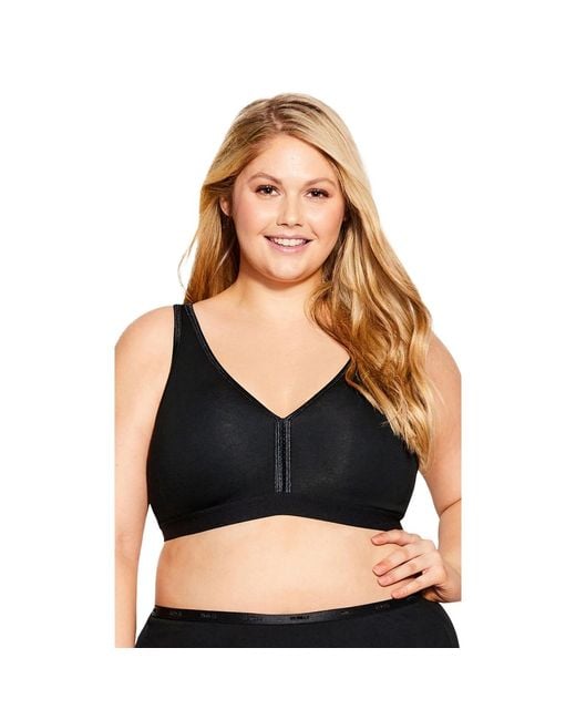Avenue Black Basic Cotton Bra