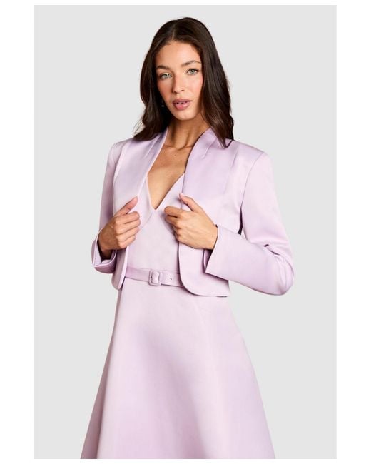 Coast Pink Satin Crop Jacket
