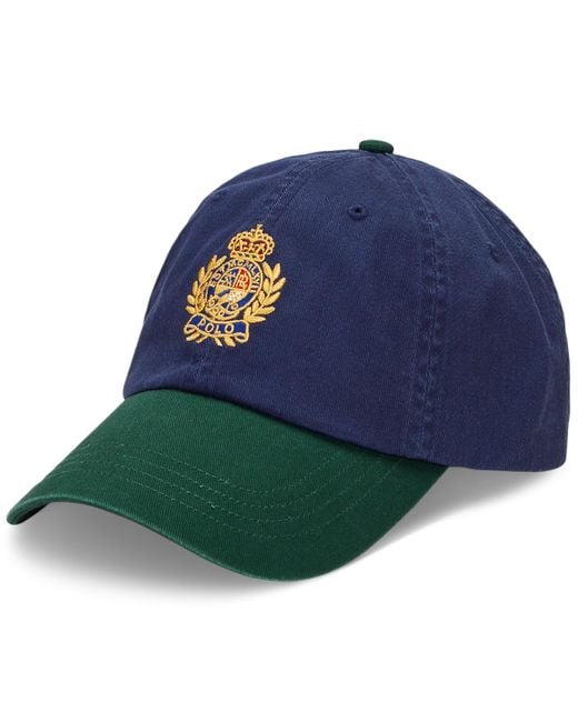 POLO RALPH LAUREN ツートーン クレスト ツイル キャップ Polo Ralph Lauren Two-tone Crest Twill Ball Cap in Blue for Men | Lyst