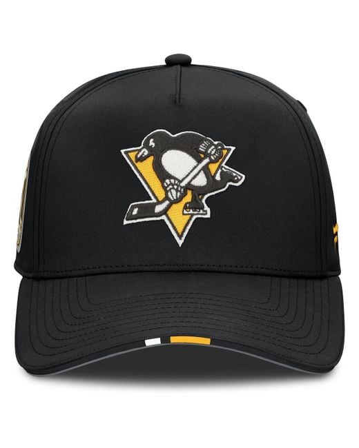 Fanatics Black Pittsburgh Penguins 2025 Nhl Draft Authentic Pro On-stage Podium A-frame Adjustable Hat for men