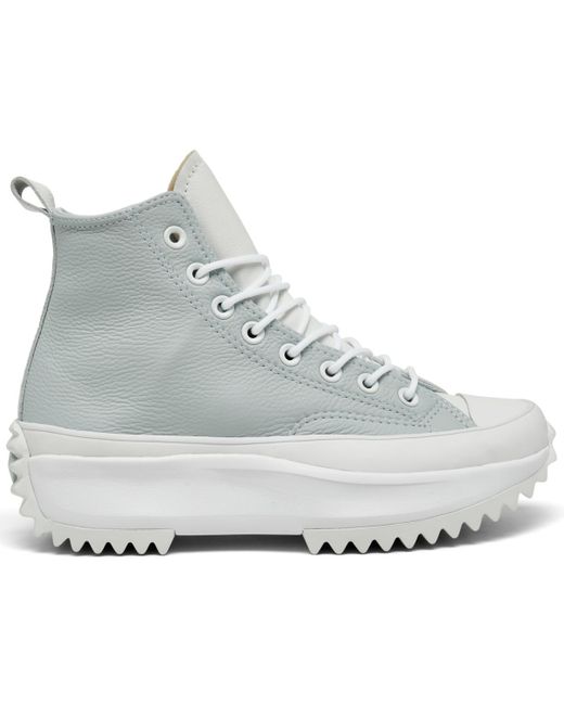 Converse Run Star Hike Platform Utility Leather High Top Sneaker Boots From Finish Line in Gray