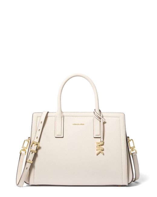 Michael Kors Natural Michael Laila Medium Leather Crossbody Satchel