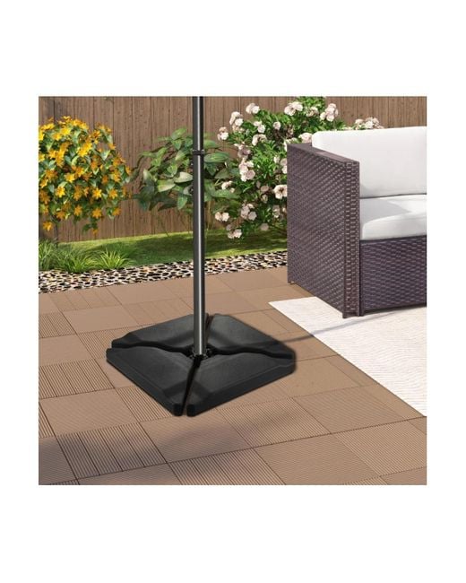 4PCS Heavy-Duty Fillable Cantilever Offset Patio Umbrella Base Stand W/ Locking