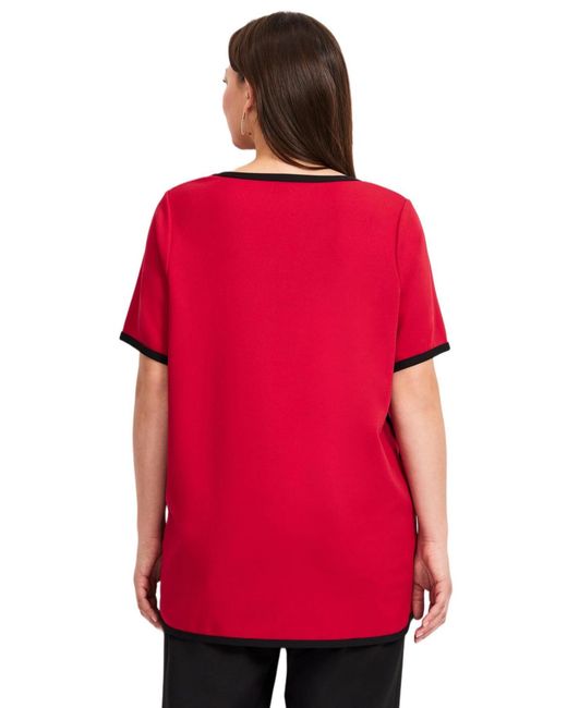 Avenue Red Contrast Top