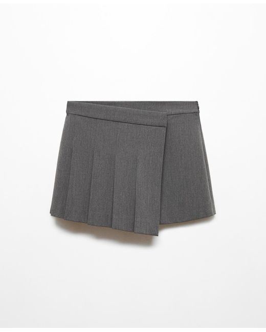 Mango Gray Pleated Skirt Pants