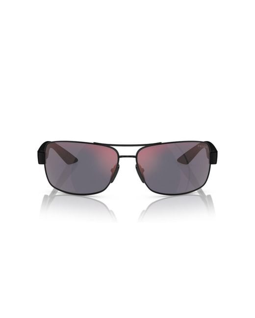 Prada Pink Linea Rossa Rectangle Sunglasses for men