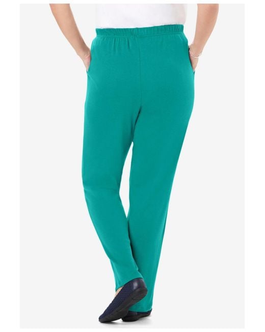 Woman Within Green Within Tall 7-day Knit Straight Leg Pant