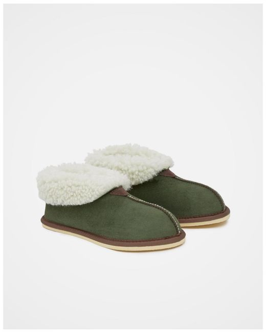 Celtic & Co. Green Ladies' Shearling Bootee Slippers