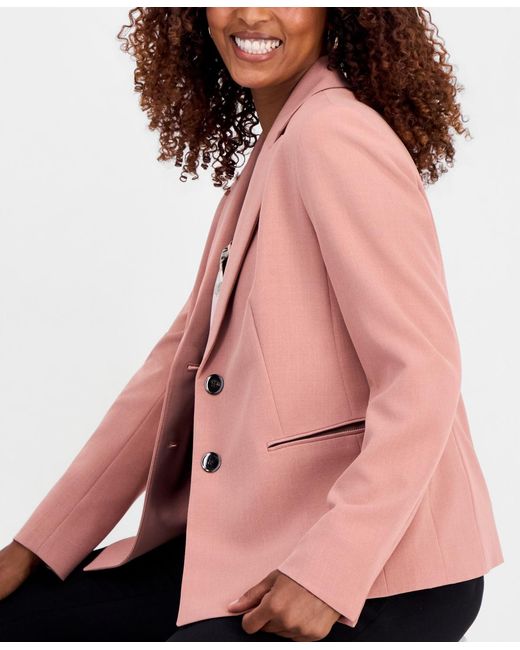 Kasper Red Two-button Peak-lapel Blazer