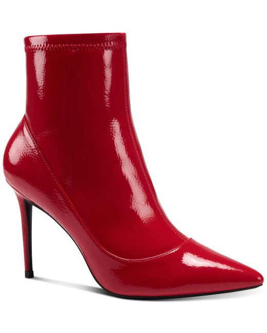 Macy's red ankle boots hot sale
