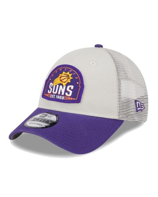 KTZ Khaki/purple Phoenix Suns Throwback Patch Trucker 9forty Adjustable Hat for men