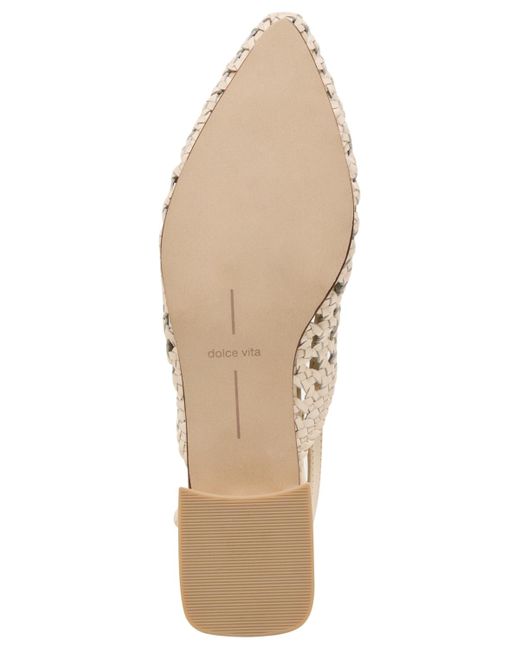 Dolce Vita White Birdie Slingback Woven Block-heel Flats