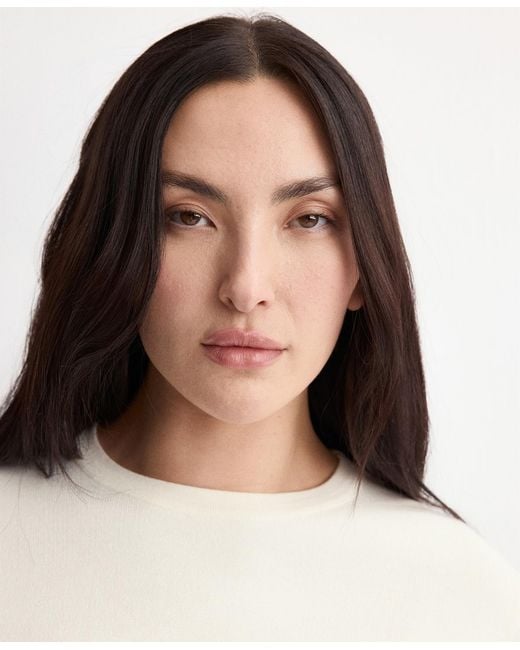 Mango White Buttoned Cuffs Sweater