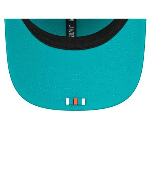 KTZ Blue Miami Dolphins 2025 Sideline Throwback 9seventy Trucker Adjustable Hat for men
