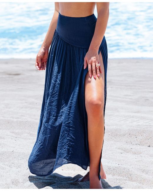 CUPSHE Classic Layers Blue Maxi Skirt