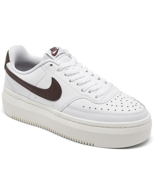 Nike White Court Vision Alta Leather Platform Casual Sneakers From Finish Line