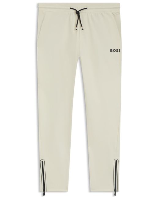 Boss Natural Boss By Active Stretch-gabardine Tracksuit Bottoms for men