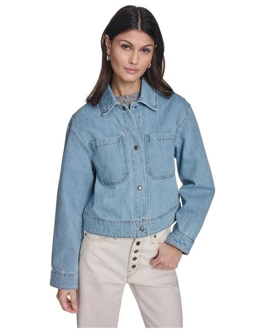 Levi's Blue Laydown Collar Button-front Coat