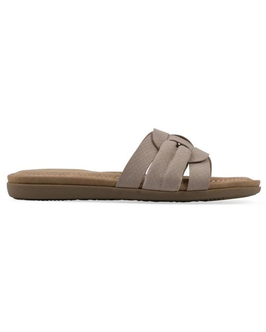 White Mountain Brown Fraley Slide Slip-on Sandals