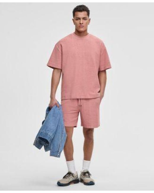 Mode Of One Pink Oversized Fit Textured Sweatshirt Regular Fit 7 Reverse French Terry Shorts Exclusively At Macys for men