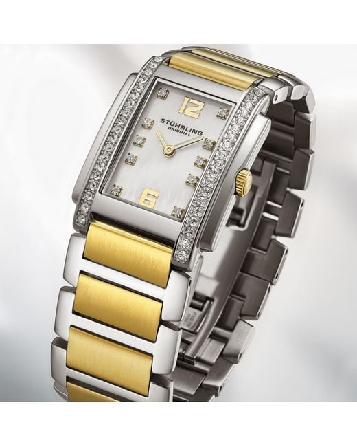 Stuhrling Metallic Serafine Rectangular Quartz Watch