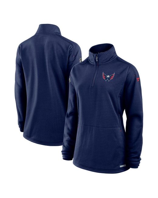Fanatics Blue Washington Capitals Authentic Pro Rink Lightweight Quarter-zip Pullover Top