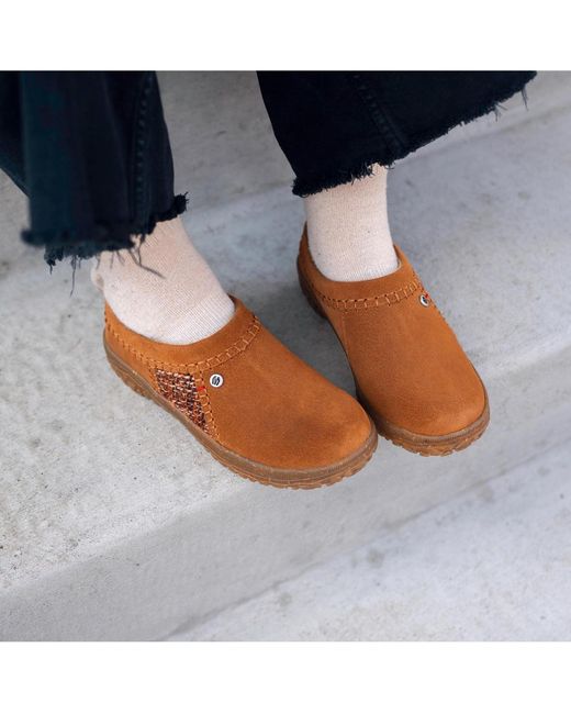 Minnetonka Brown Tamarra Suede Clogs