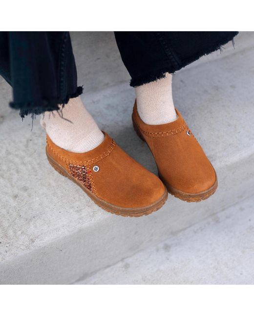 Minnetonka Brown Tamarra Suede Clogs