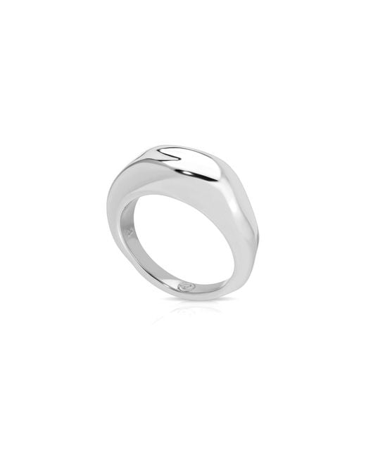 Ettika White Modern Flow Statement Ring