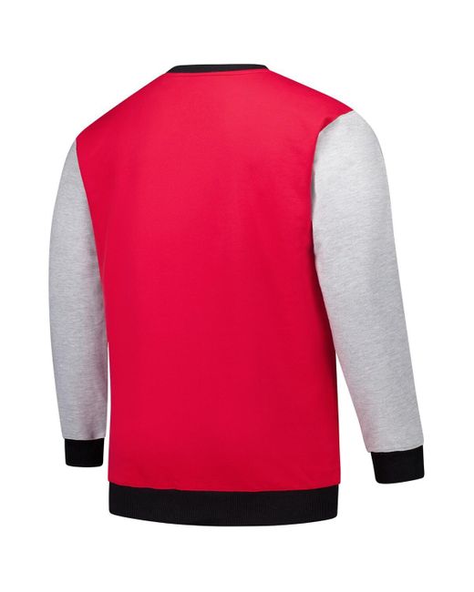 Fanatics Red Georgia Bulldogs Contrast Sleeve Large Chest Big Tall Pullover Sweatshirt for men