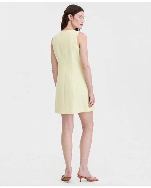 On 34th Natural Solid Crepe Mini Shift Dress
