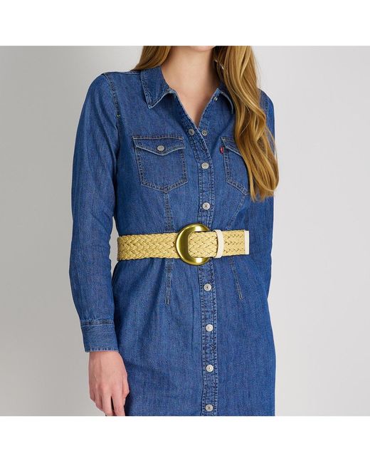 Levi's Metallic Fully Adjustable Raffia Belt
