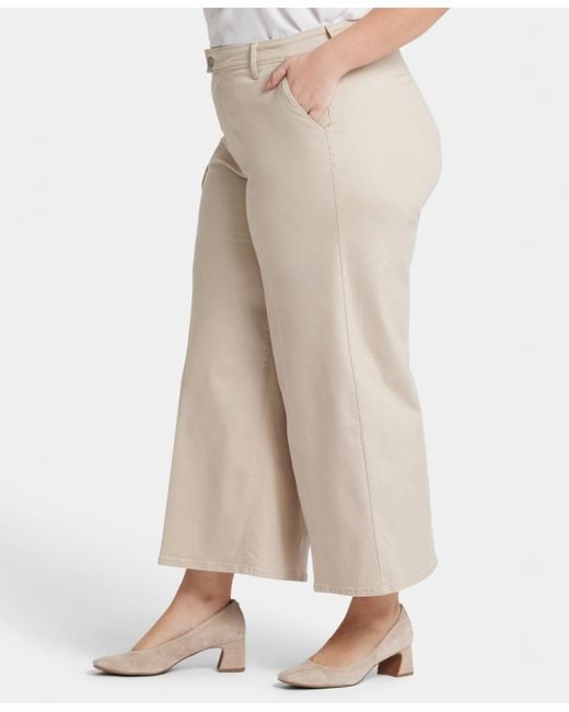 NYDJ Natural Plus Size Mona Wide Leg Trouser Ankle Jeans