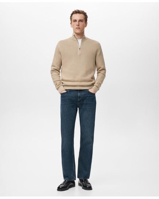 Mango Natural Cotton Structured Sweater for men